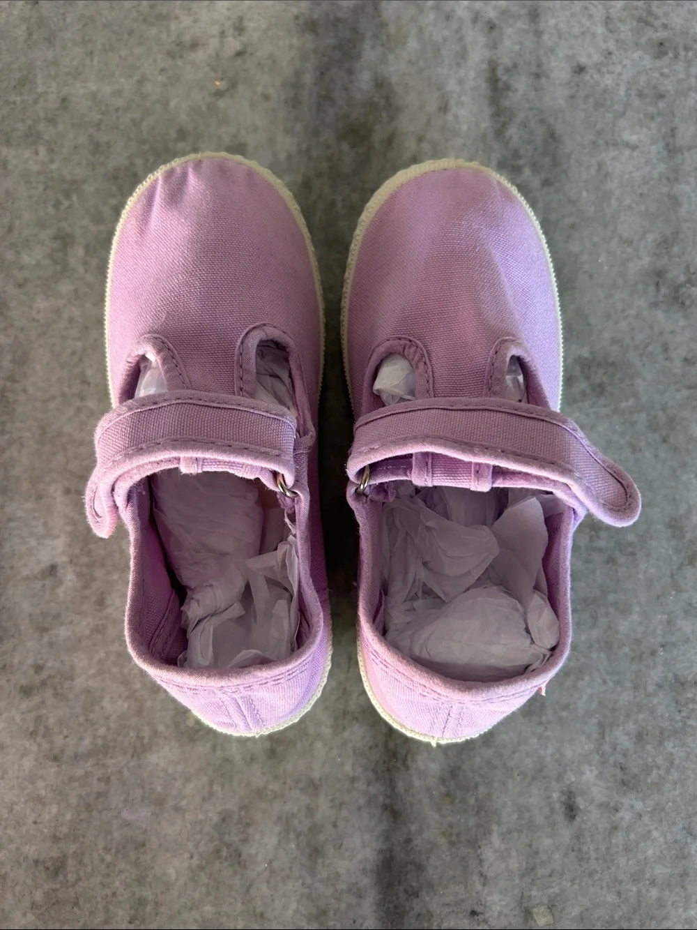 Cienta Kids Canvas Hook-and-Loop Velcro Shoes in Lavender Size 27 10-10.5